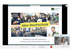 Impressionen vom Online Tag der offenen Tür der bbw Hochschule
