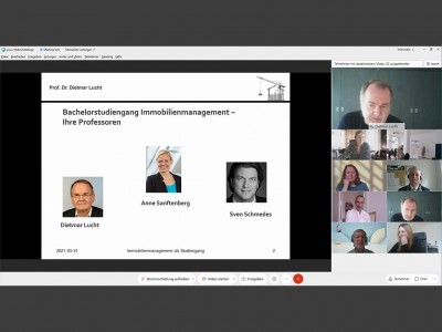 Prof. Lucht bei der digitalen Immatrikulationsfeier