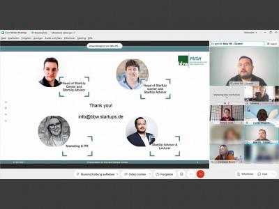 Das PUSH Startup Center bei der digitalen Immatrikulationsfeier