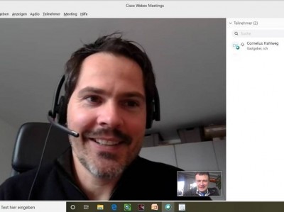 Studierender Herr Fessler in einer Online Vorlesung