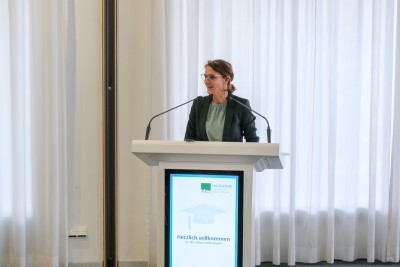 Heide Traemann bei der Immatrikulationsfeier zum Wintersemester 2020/21