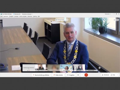 Prof. Hafer bei der digitalen Immatrikulationsfeier