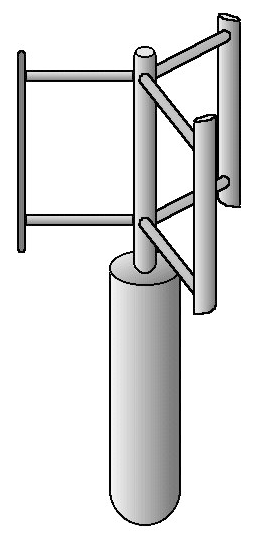 VAWAT mit H-Darrieus Rotor